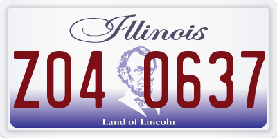 IL license plate Z040637