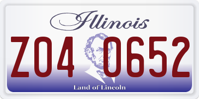 IL license plate Z040652