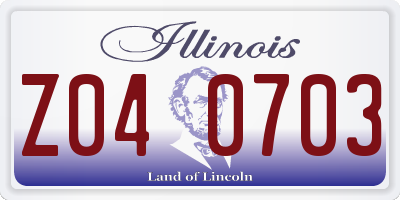 IL license plate Z040703