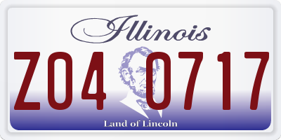 IL license plate Z040717