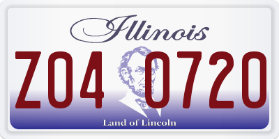 IL license plate Z040720