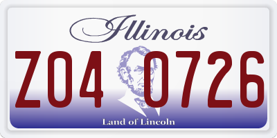 IL license plate Z040726
