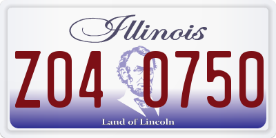 IL license plate Z040750