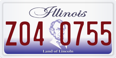 IL license plate Z040755