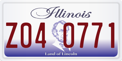 IL license plate Z040771