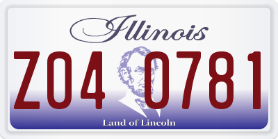IL license plate Z040781