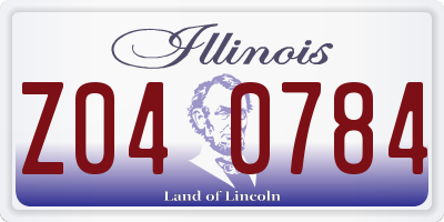 IL license plate Z040784