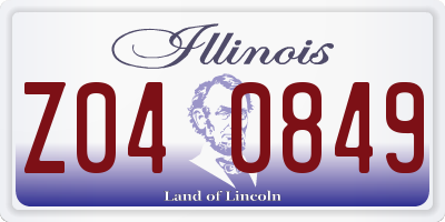 IL license plate Z040849