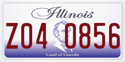 IL license plate Z040856