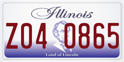 IL license plate Z040865