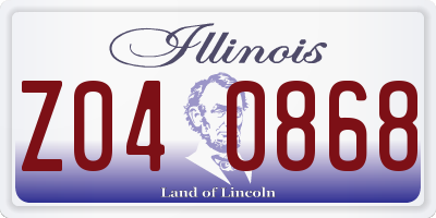IL license plate Z040868