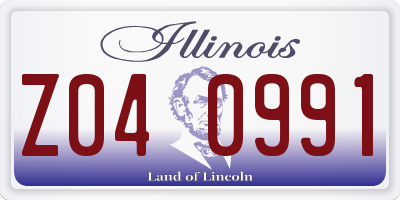 IL license plate Z040991