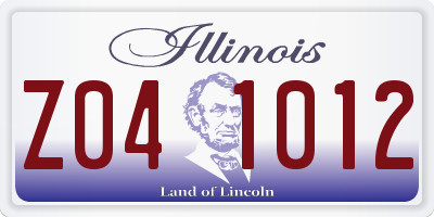 IL license plate Z041012