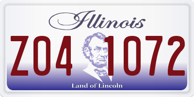 IL license plate Z041072