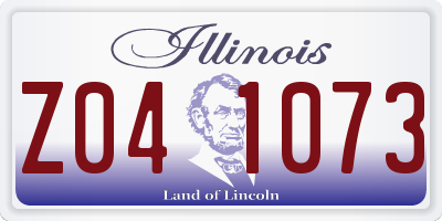IL license plate Z041073