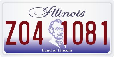 IL license plate Z041081