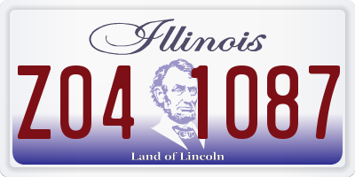 IL license plate Z041087