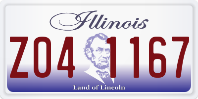 IL license plate Z041167