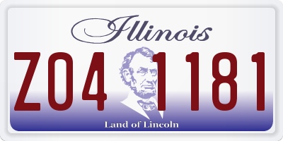 IL license plate Z041181
