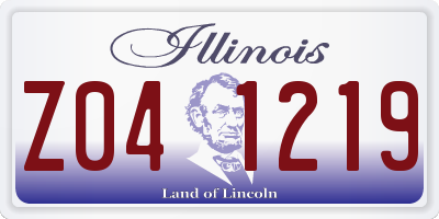 IL license plate Z041219