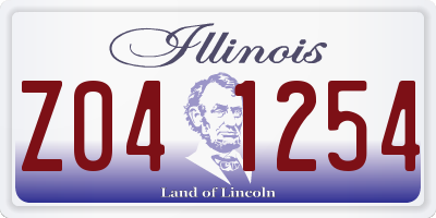 IL license plate Z041254