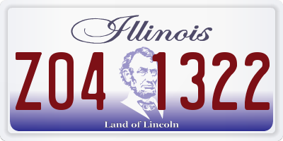 IL license plate Z041322