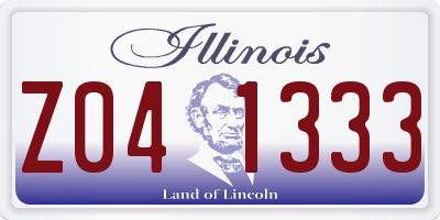 IL license plate Z041333