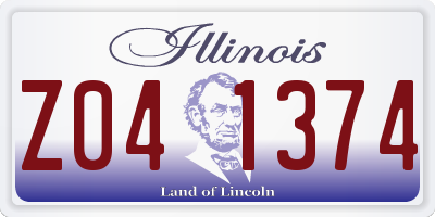 IL license plate Z041374
