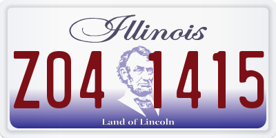 IL license plate Z041415