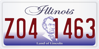IL license plate Z041463