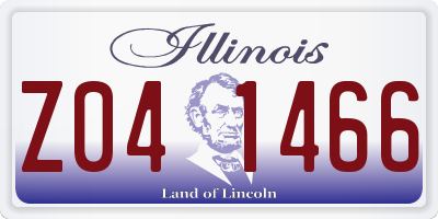 IL license plate Z041466
