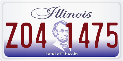IL license plate Z041475