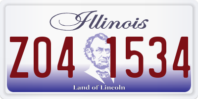 IL license plate Z041534