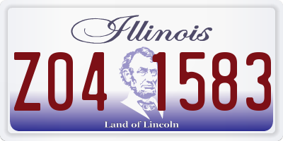 IL license plate Z041583