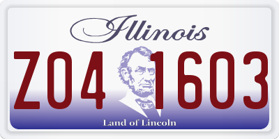 IL license plate Z041603