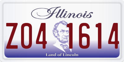 IL license plate Z041614