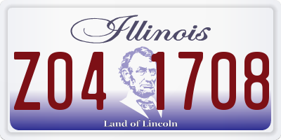 IL license plate Z041708