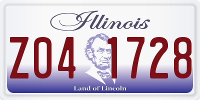 IL license plate Z041728