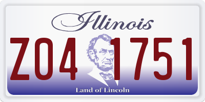 IL license plate Z041751
