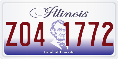IL license plate Z041772