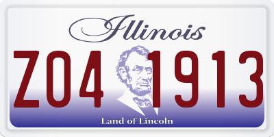 IL license plate Z041913