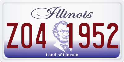 IL license plate Z041952