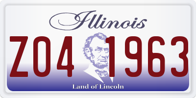 IL license plate Z041963