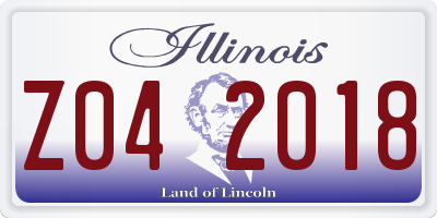 IL license plate Z042018