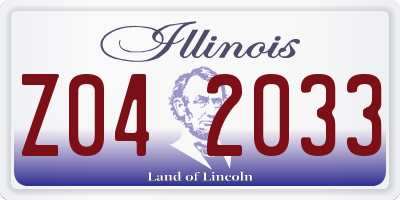 IL license plate Z042033