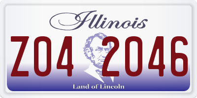 IL license plate Z042046