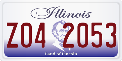 IL license plate Z042053