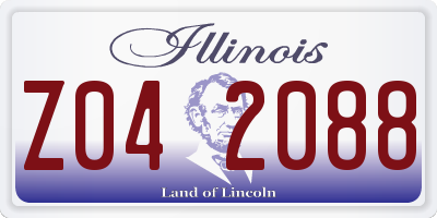 IL license plate Z042088