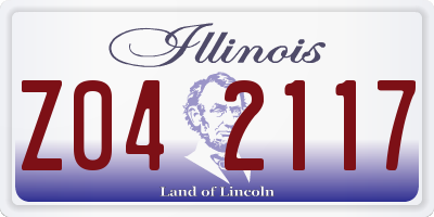 IL license plate Z042117