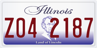 IL license plate Z042187
